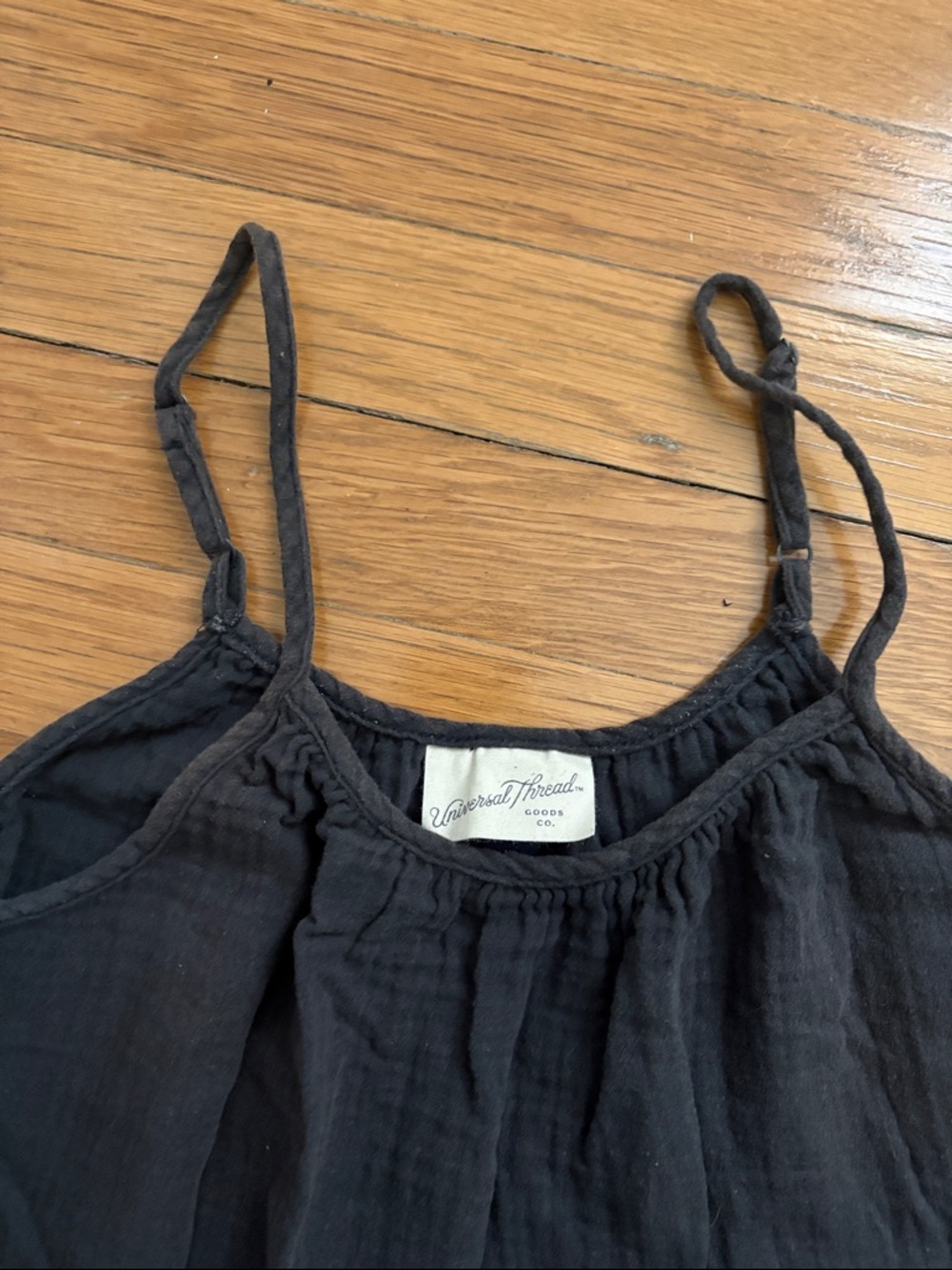 Grey Gauze Midi Tiered Spaghetti Strap Dress XS - Picture 3 of 5